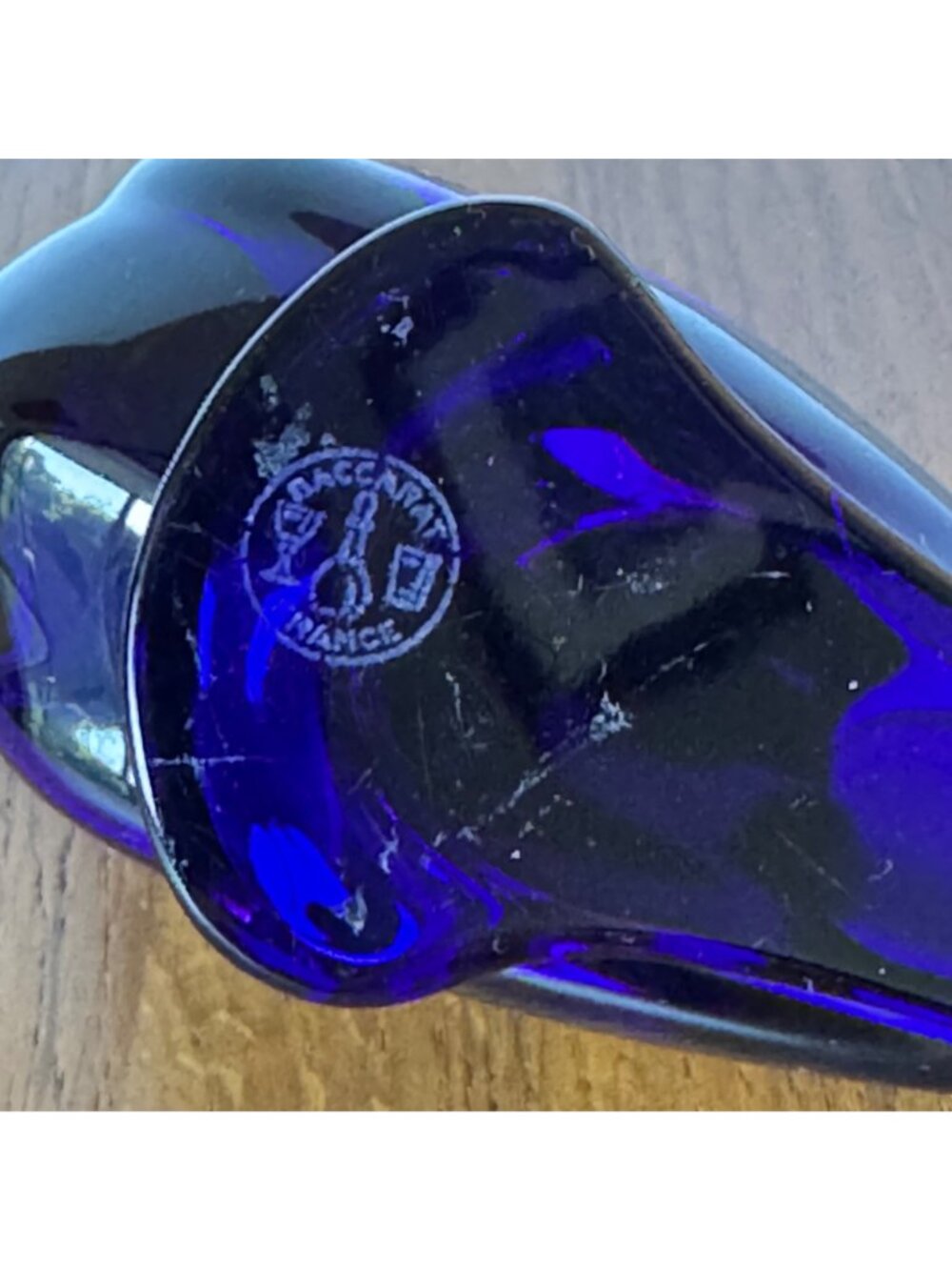 BACCARAT Cobalt Blue Crystal Parrot Figurine Vintage Signed 4.5" France - Picture 10 of 10